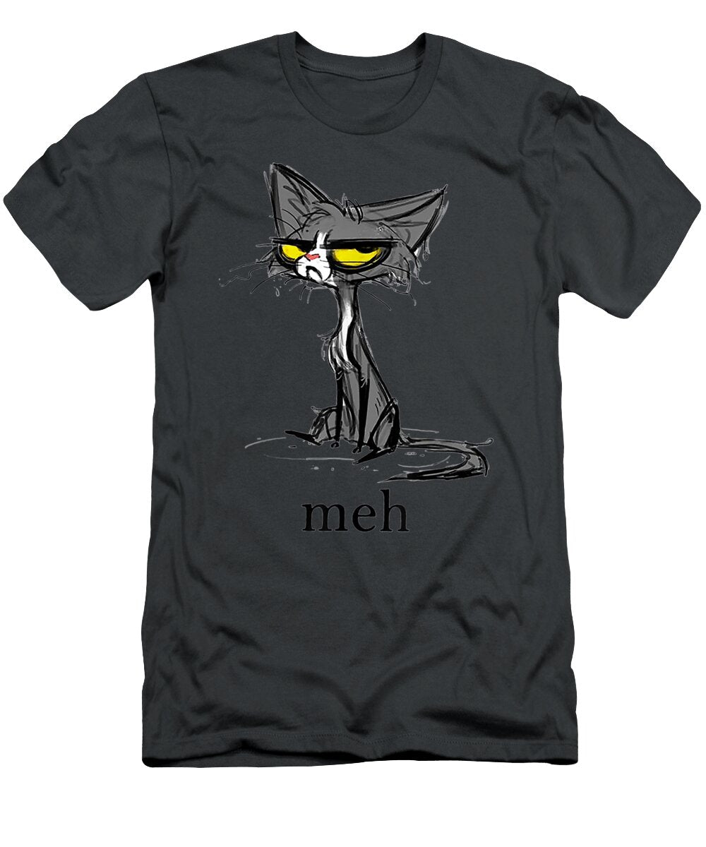 Funny Meh Cat for Cat Lovers Arne Rozalia T-Shirt
