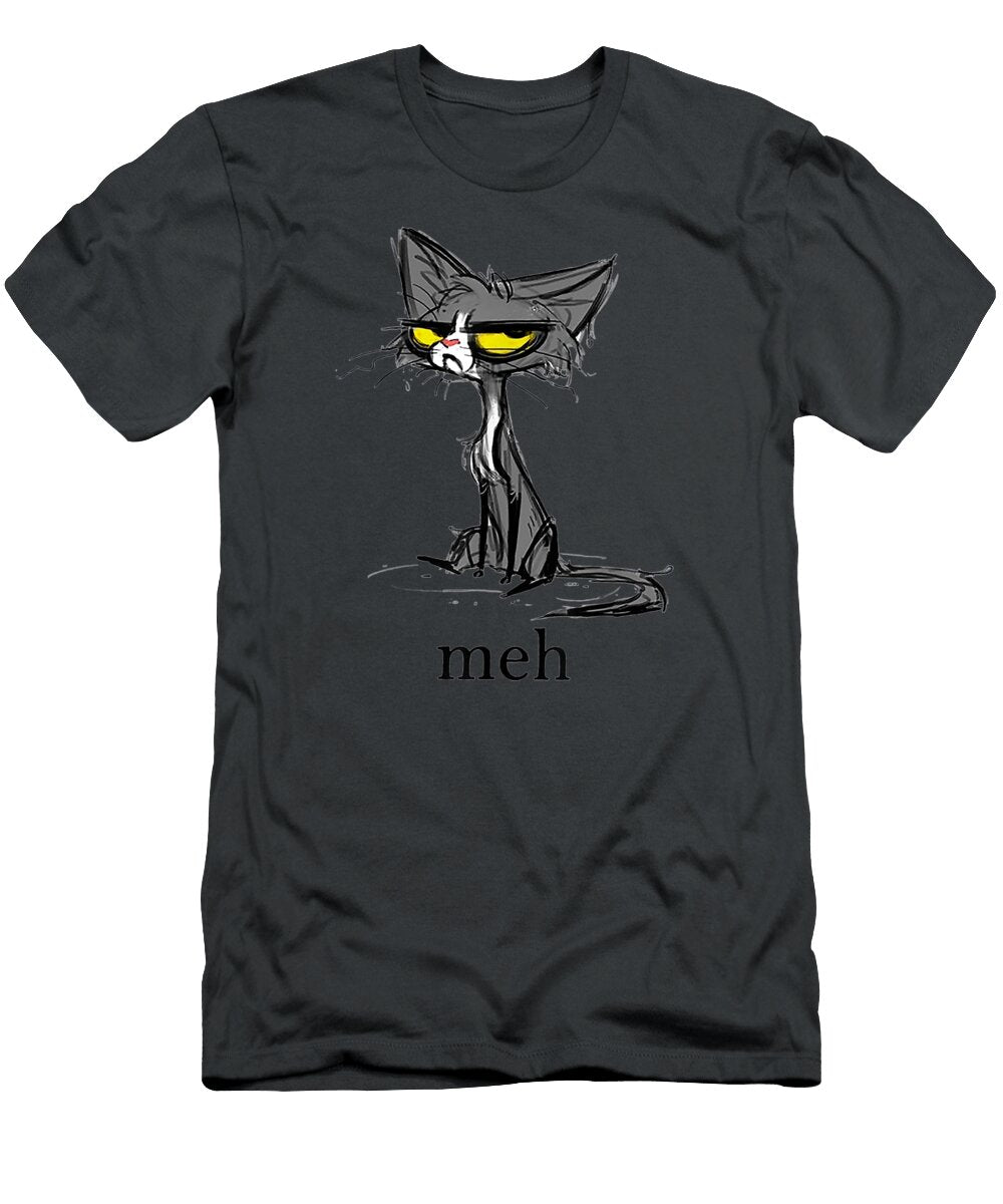 Funny Meh Cat for Cat Lovers Peace Day Norrie5skyla T-Shirt