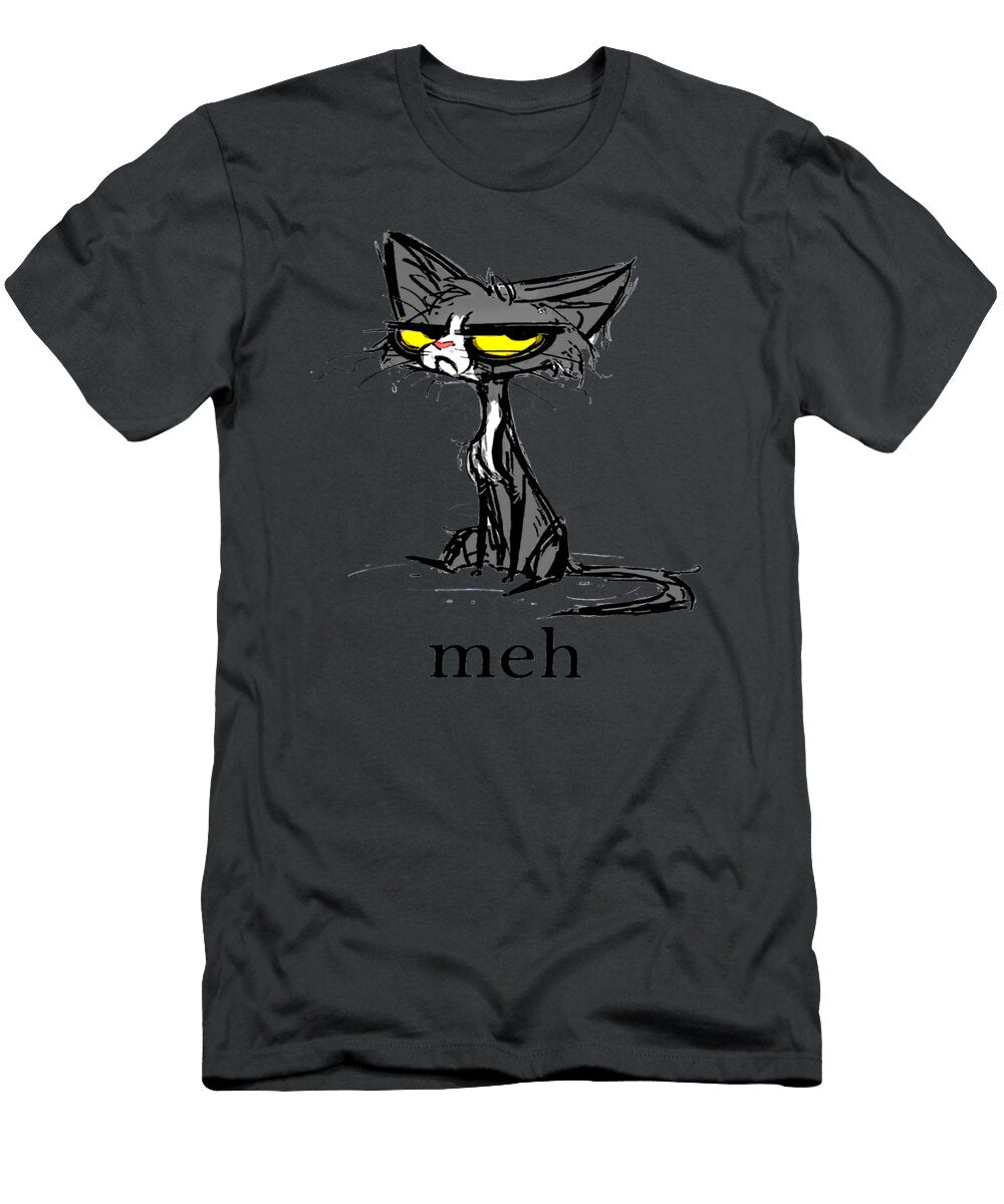 Funny Meh Cat Gift for Cat Lovers Ansuma Hallem T-Shirt
