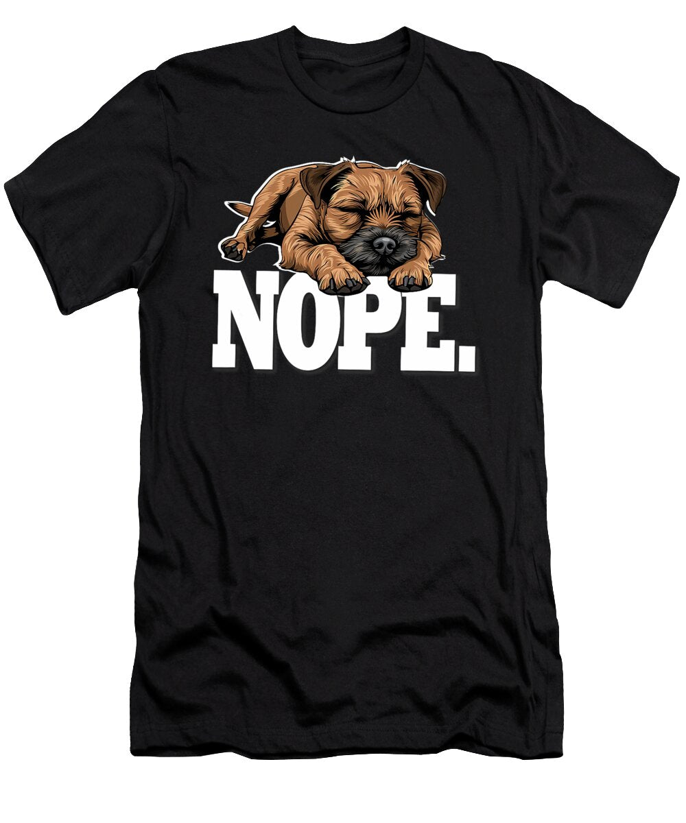 Funny Napping Nope Border Terrier Lover Studi Alex T-Shirt