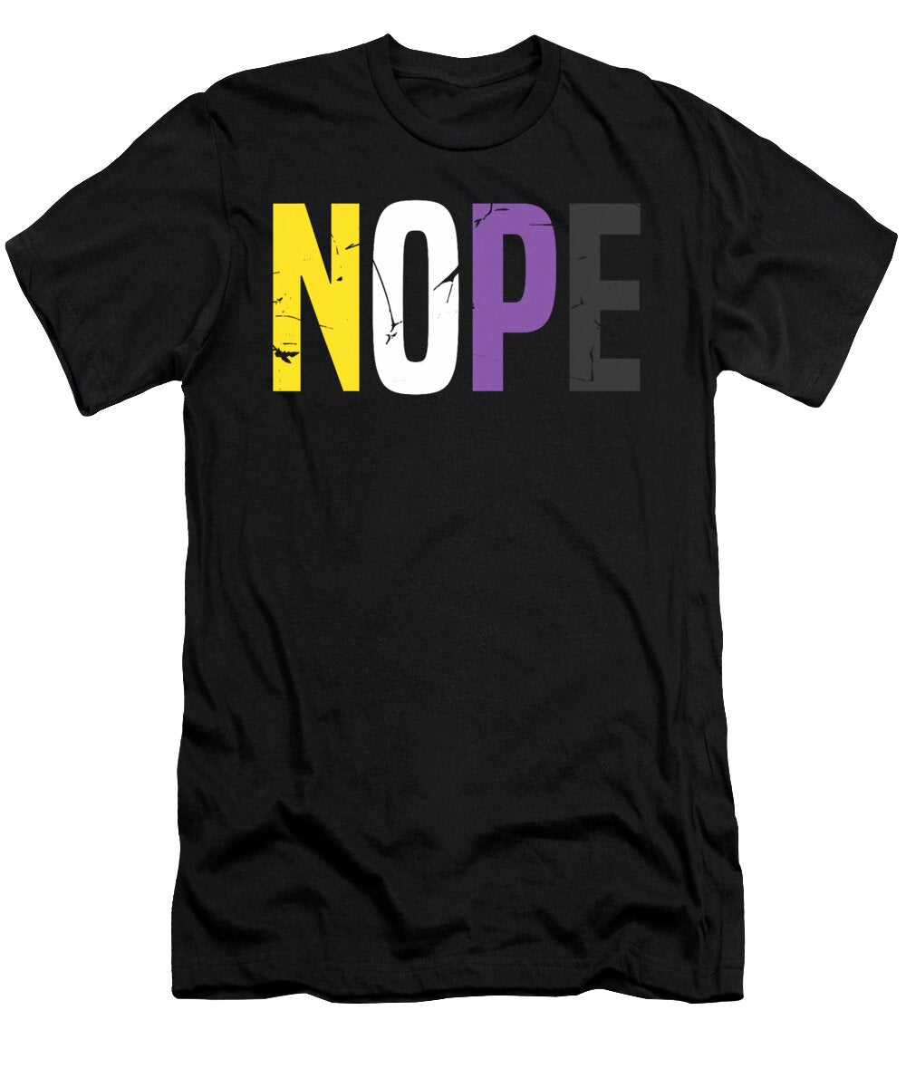 Funny Nope Lgbt Lgbtq Pride Nonbinary Non Binary Coami Tacti T-Shirt