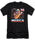 Funny Patriotic Hotdog Merica Style 4th of July Sophie Eleanor T-Shirt