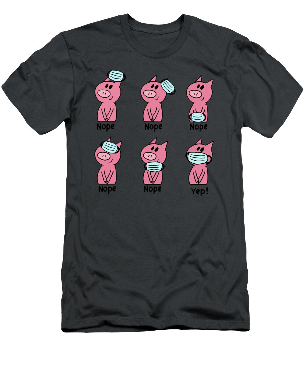 Funny Pig Wear Nope Nope Covid 19 Best Women 90s Retro Funny Valter Aspelund T-Shirt