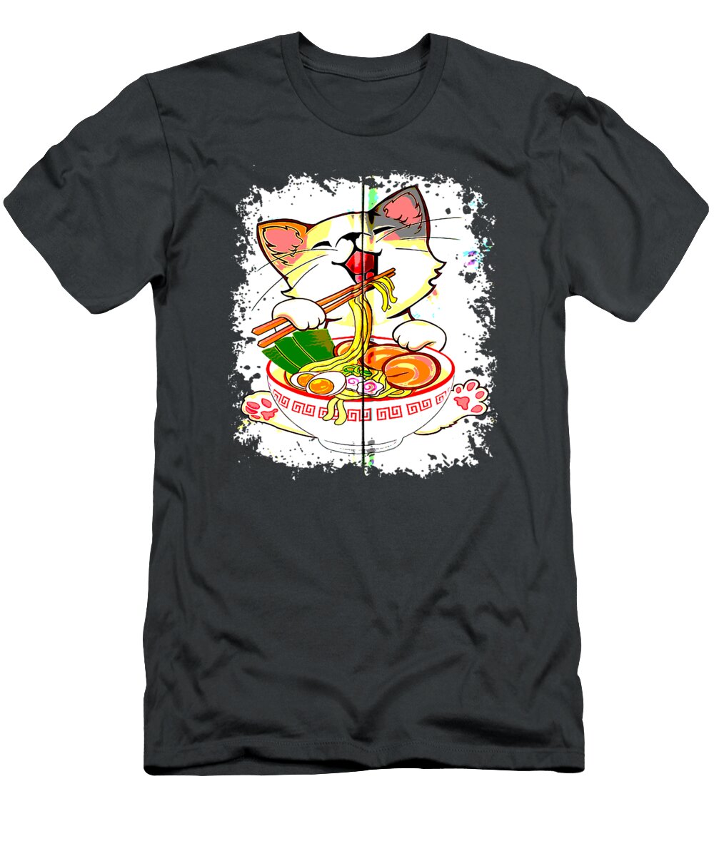 Funny Ramen Cat Kawaii Anime Japanese Kawaii Neko Prinze Stevie T-Shirt