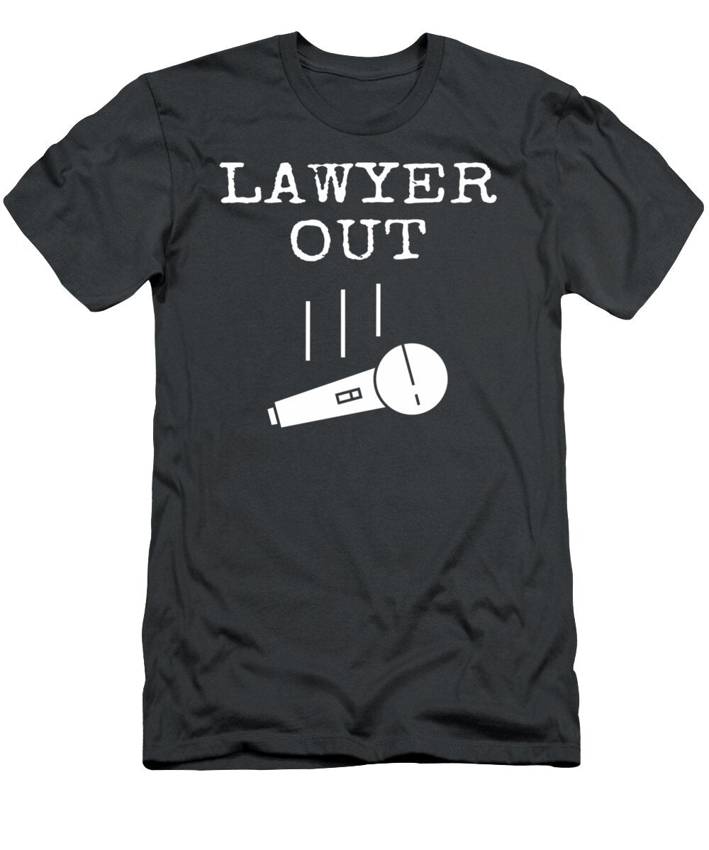 Funny Retired Lawyer Out Mic Drop Retiring Retirement Chrisl Tabit T-Shirt