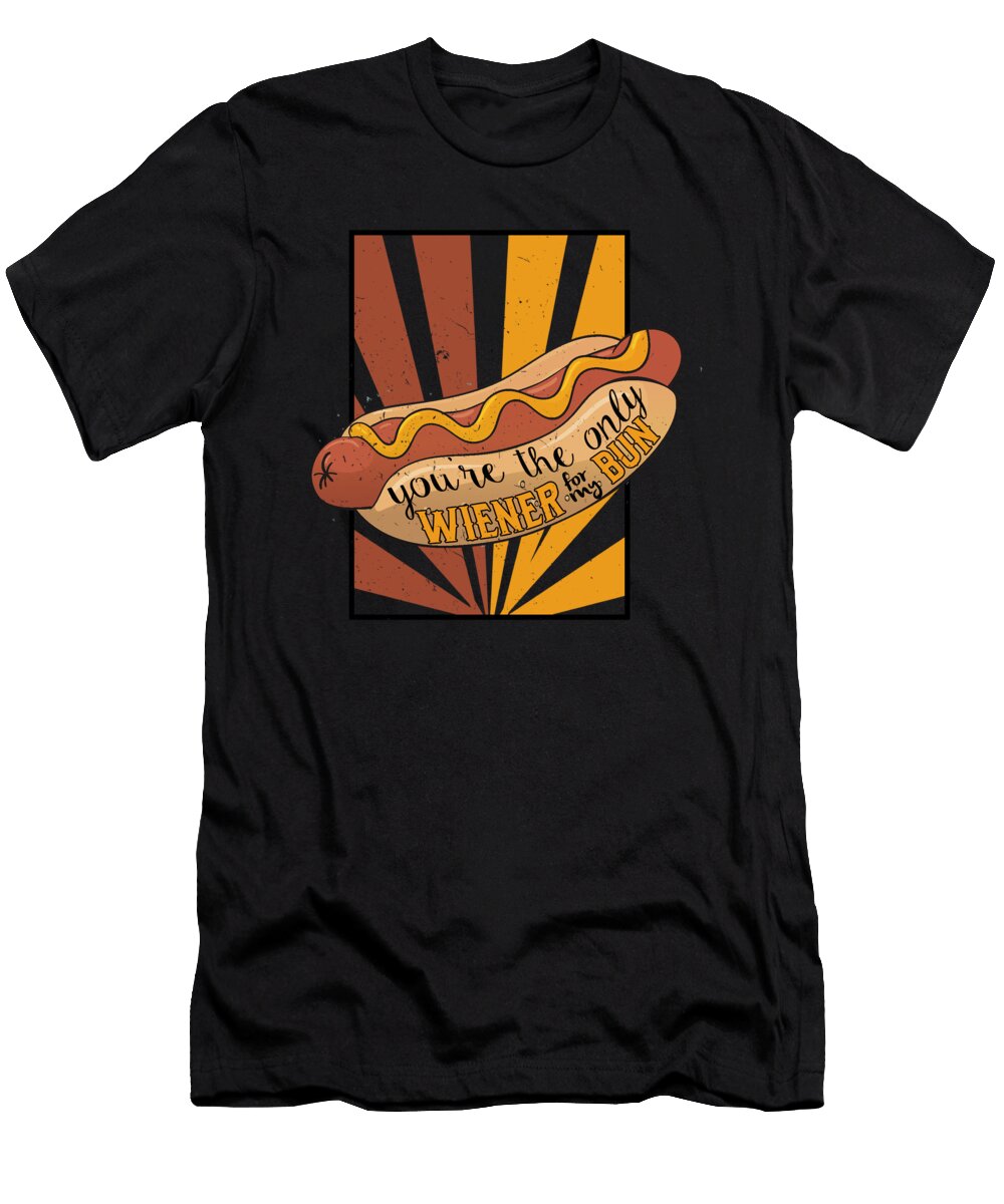 Funny Retro Joke Couple Only Wiener for My Bun Thomas Larch T-Shirt