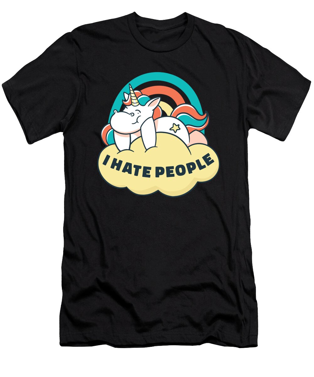 Funny Unicorn on Rainbow with I Hate People Quote Designed By Vexels T-Shirt