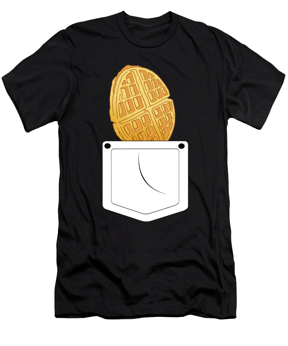 Funny Waffle Breakfast Lover Pocket Foodie Gift Muc Designs T-Shirt