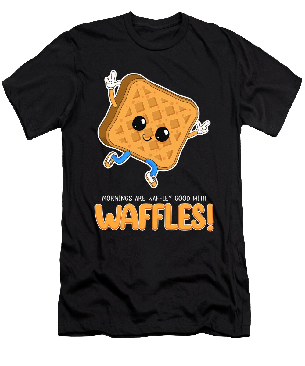 Funny Waffley Good Mornings Breakfast Waffles Print Jacob Hughes T-Shirt