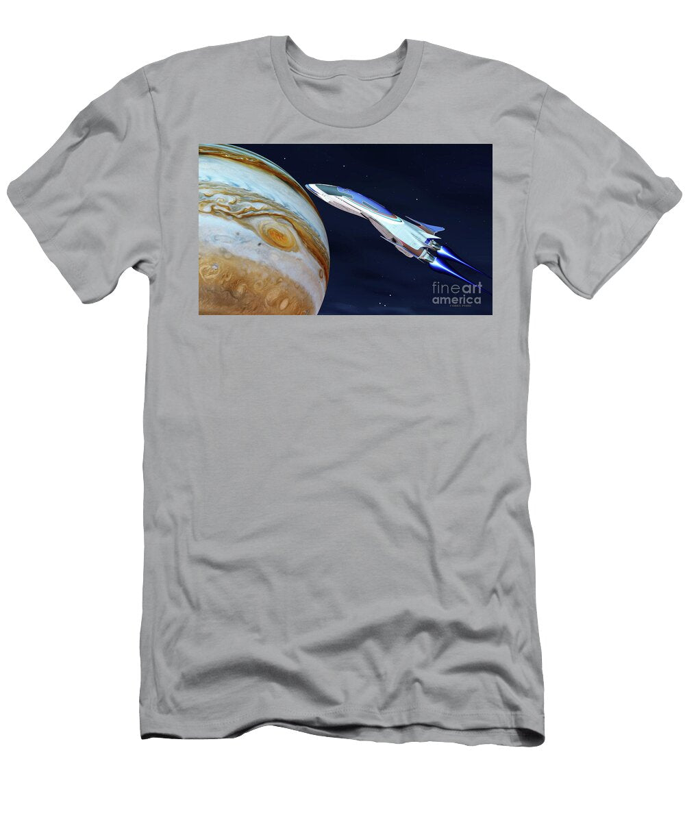 Fury Starship Orbits Jupiter Corey Ford T-Shirt
