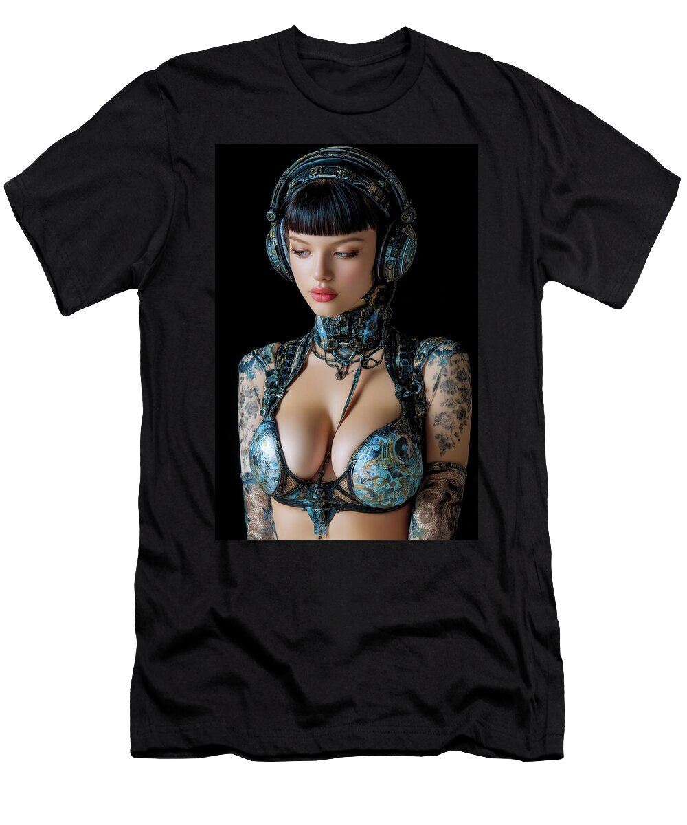 Futuristic and Attractive Cyborg Woman Matthias Hauser T-Shirt