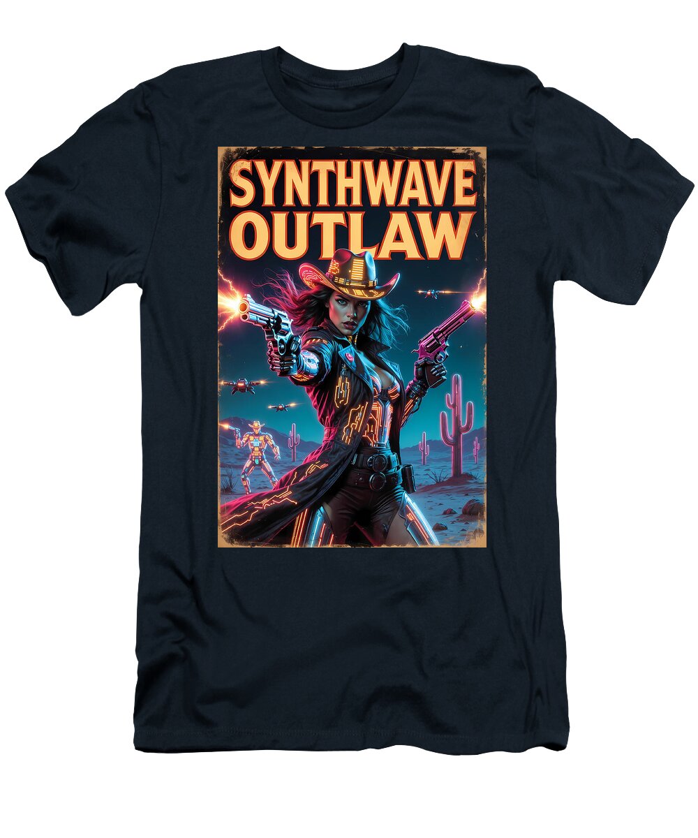 Futuristic Cowboy Showdown Eclectic Designs T-Shirt