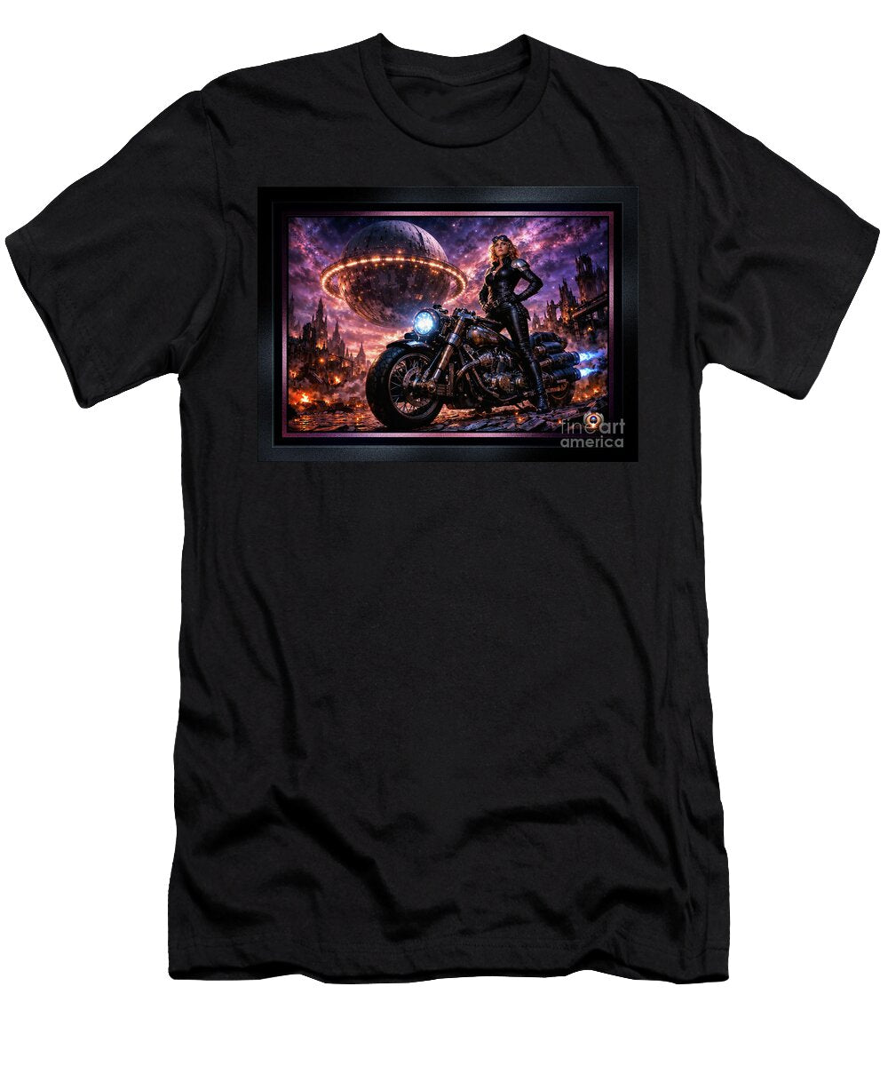 Galactic Portrait of Livia Rorino Amidst a Cosmic Wasteland Chaotic Ai Concept Art By Xzendor7 Xzendor7 T-Shirt