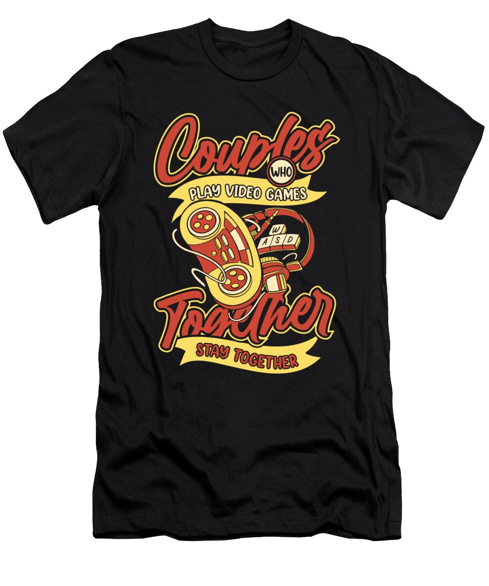 Gamer Couple Gaming Video Games Crazy Squirrel T-Shirt