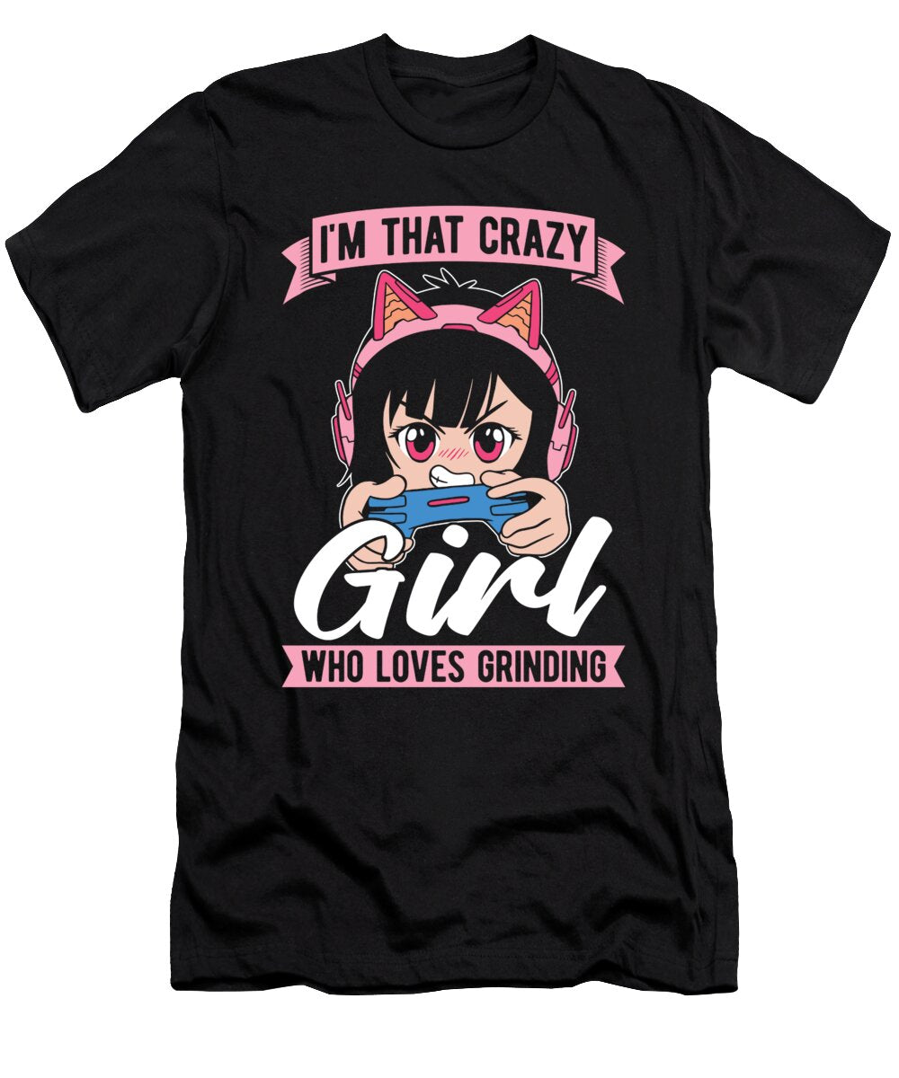 Gamer Crazy Gaming Video Games Crazy Squirrel T-Shirt