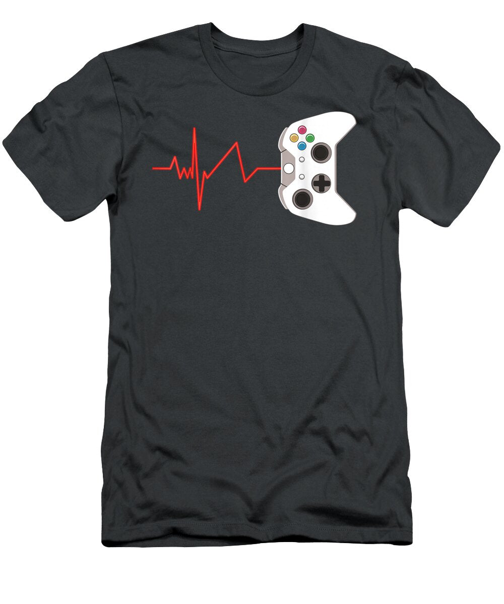 Gamer Heartbeat for Video Game Lover Demic Mario T-Shirt