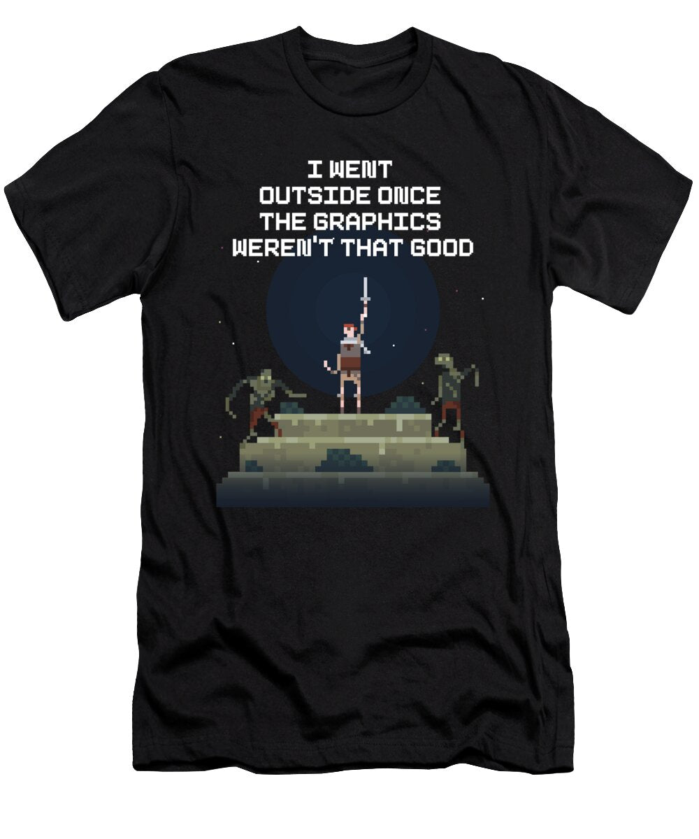 Gaming I Went Outside Once the Graphics Werent That Good Crazy Squirrel T-Shirt