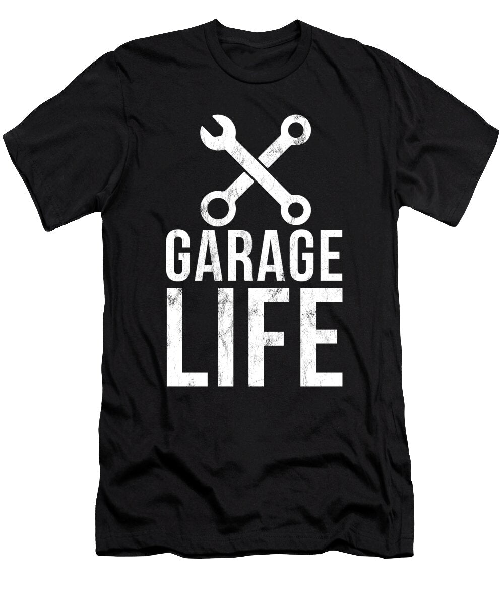 Garage Life Auto Mechanic Gears and Wrench Noirty Designs T-Shirt