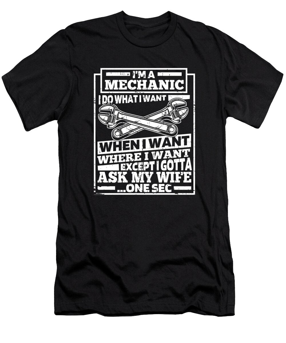 Garage Workshop Auto Car Mechanic Crazy Squirrel T-Shirt