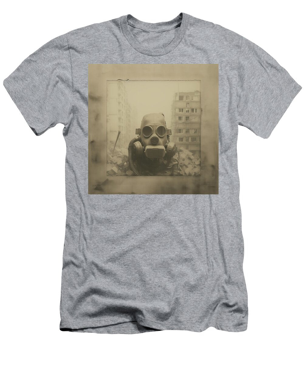 Gas Mask Left on a Pile of Debris Yo Pedro T-Shirt