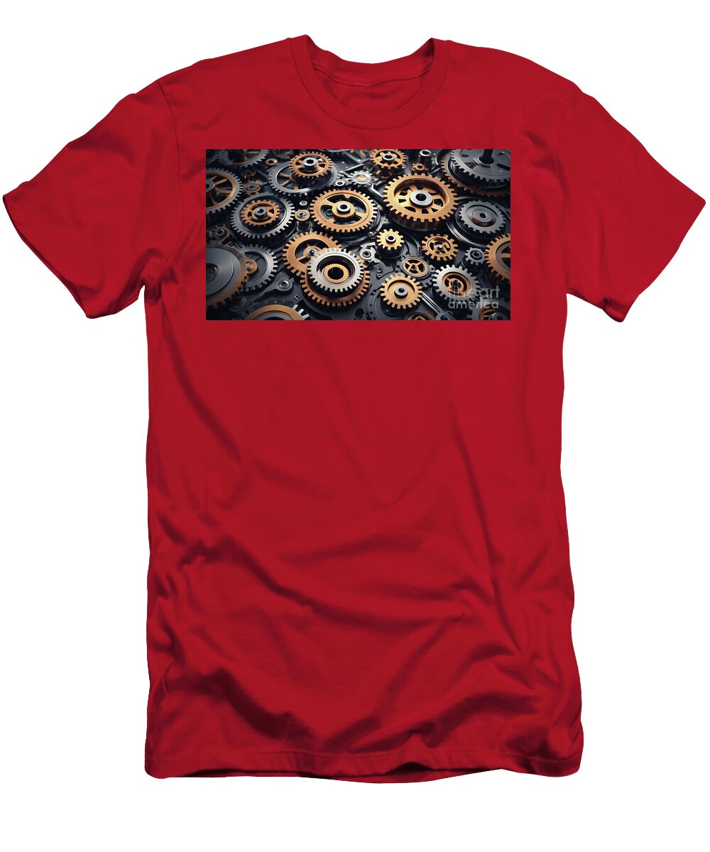 Gear Wheels Cogwheels Industry Mechanism Engineering Concept Turgay Koca T-Shirt