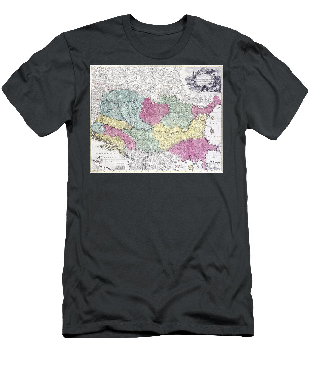 Geographical Map of the Theatre of War Showing the Kingdom of Hungary in the Main 1771 German School T-Shirt
