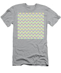 Geometric Alternating Curve Wave Chevron Pattern in Primary Colors N174 Holy Rock Design T-Shirt