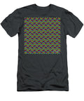 Geometric Alternating Curve Wave Chevron Pattern in Primary Colors N350 Holy Rock Design T-Shirt