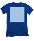 Geometric Art Deco Alternating Chevron Square Tile Pattern in Cool Blue Tones N099 Holy Rock Design T-Shirt
