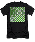 Geometric Art Deco Alternating Chevron Square Tile Pattern in Green N589 Holy Rock Design T-Shirt