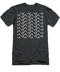 Geometric Herringbone Chevron Stripe Pattern in Shades of Gray N134 Holy Rock Design T-Shirt