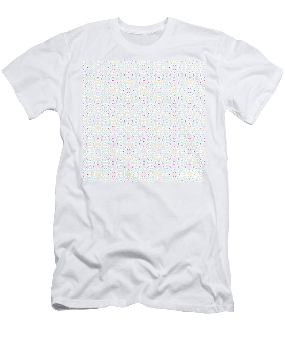 Geometric Inverse Chevron Diamond Pattern in Crayon Rainbow Colors N393 Holy Rock Design T-Shirt
