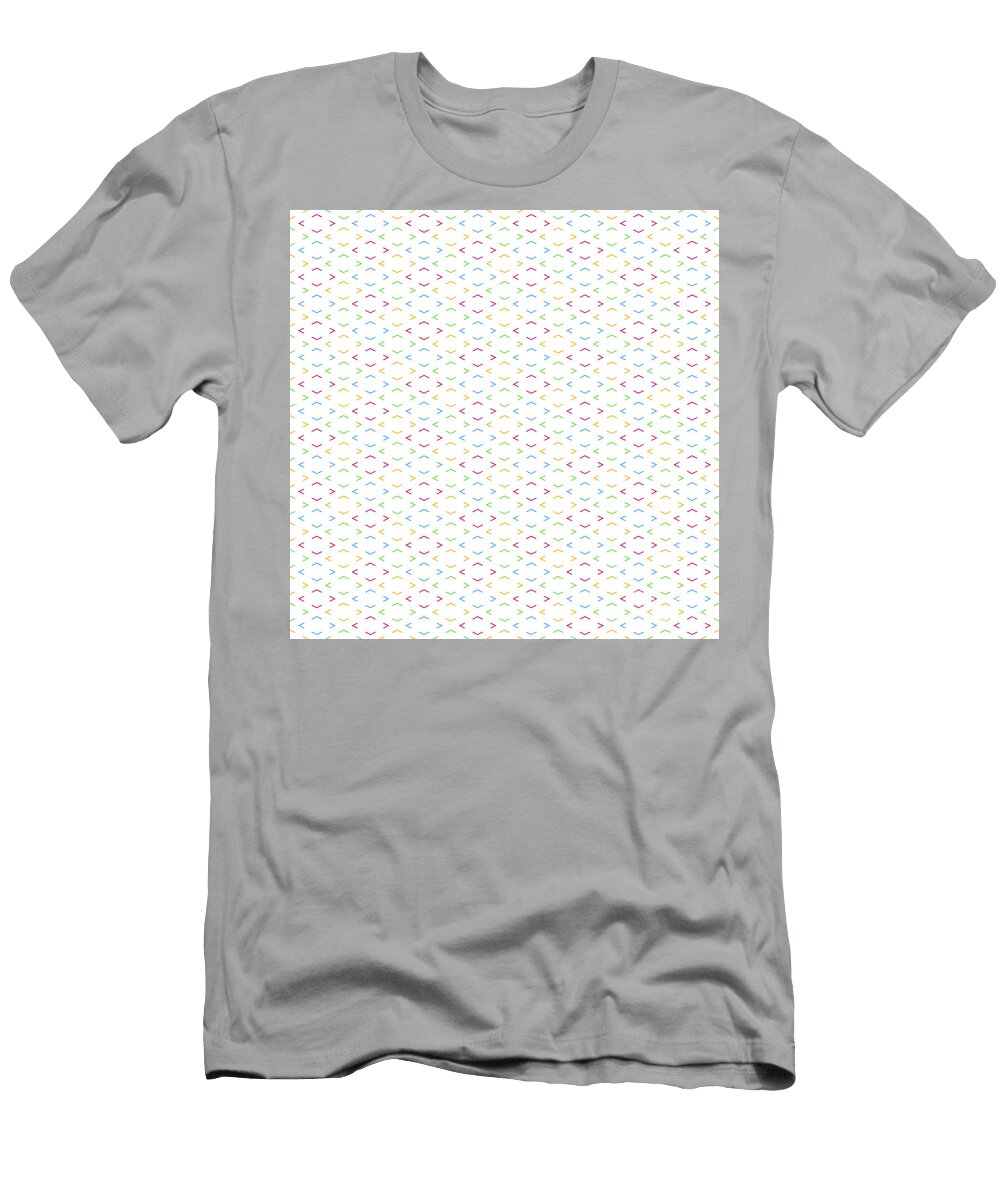 Geometric Inverse Chevron Diamond Pattern in Primary Colors N039 Holy Rock Design T-Shirt
