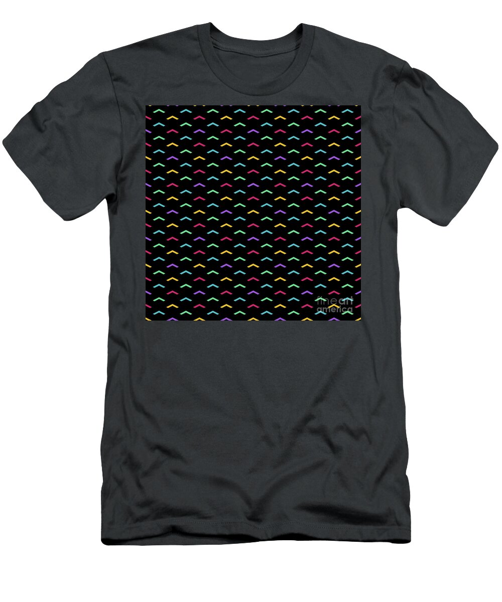 Geometric Inverse Light Upward Chevron Pattern in Crayon Rainbow Colors N417 Holy Rock Design T-Shirt
