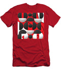 Geometric Shapes on Red Canvas Mario Fontenla T-Shirt
