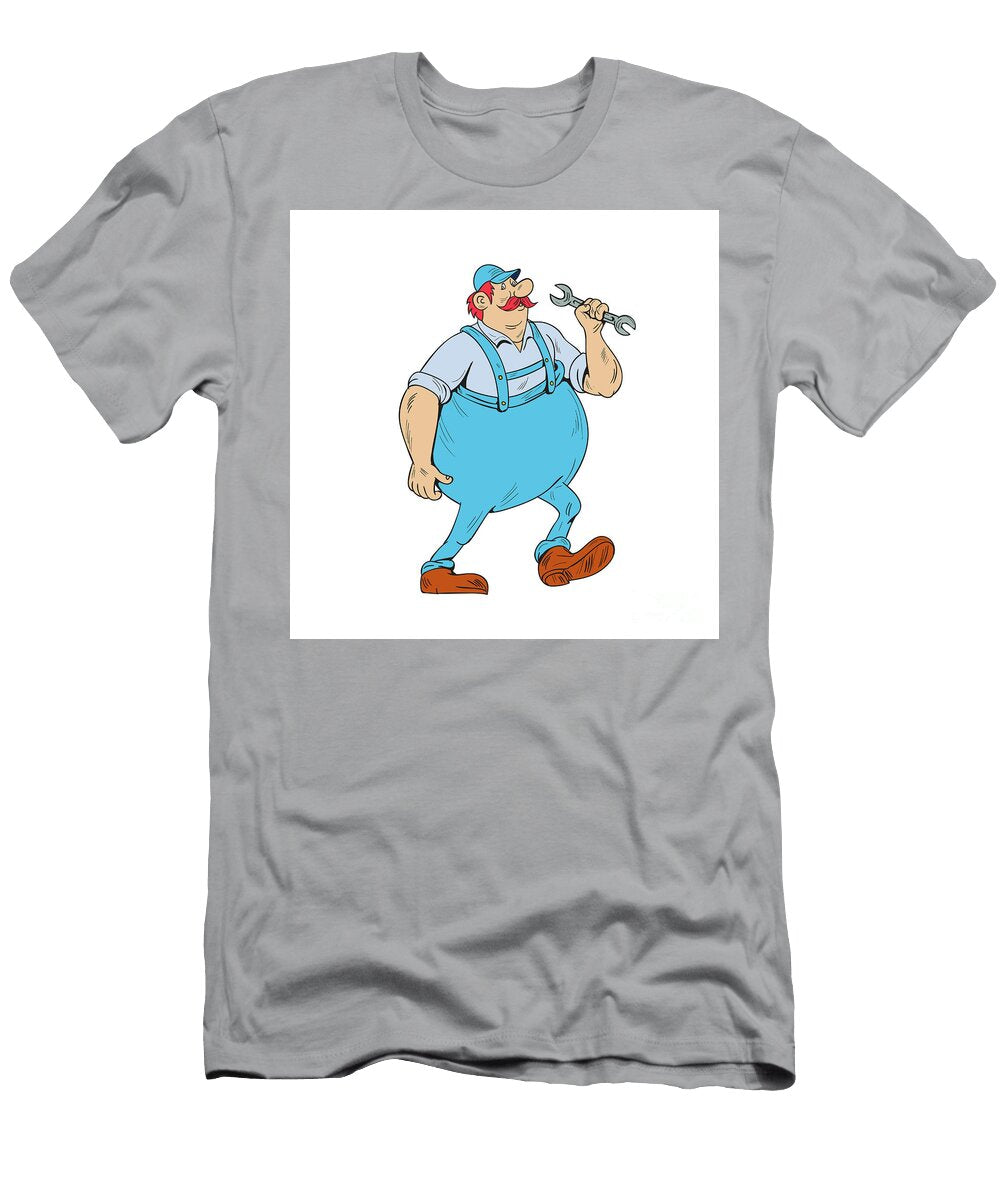 German Repairman Marching Spanner Cartoon Aloysius Patrimonio T-Shirt