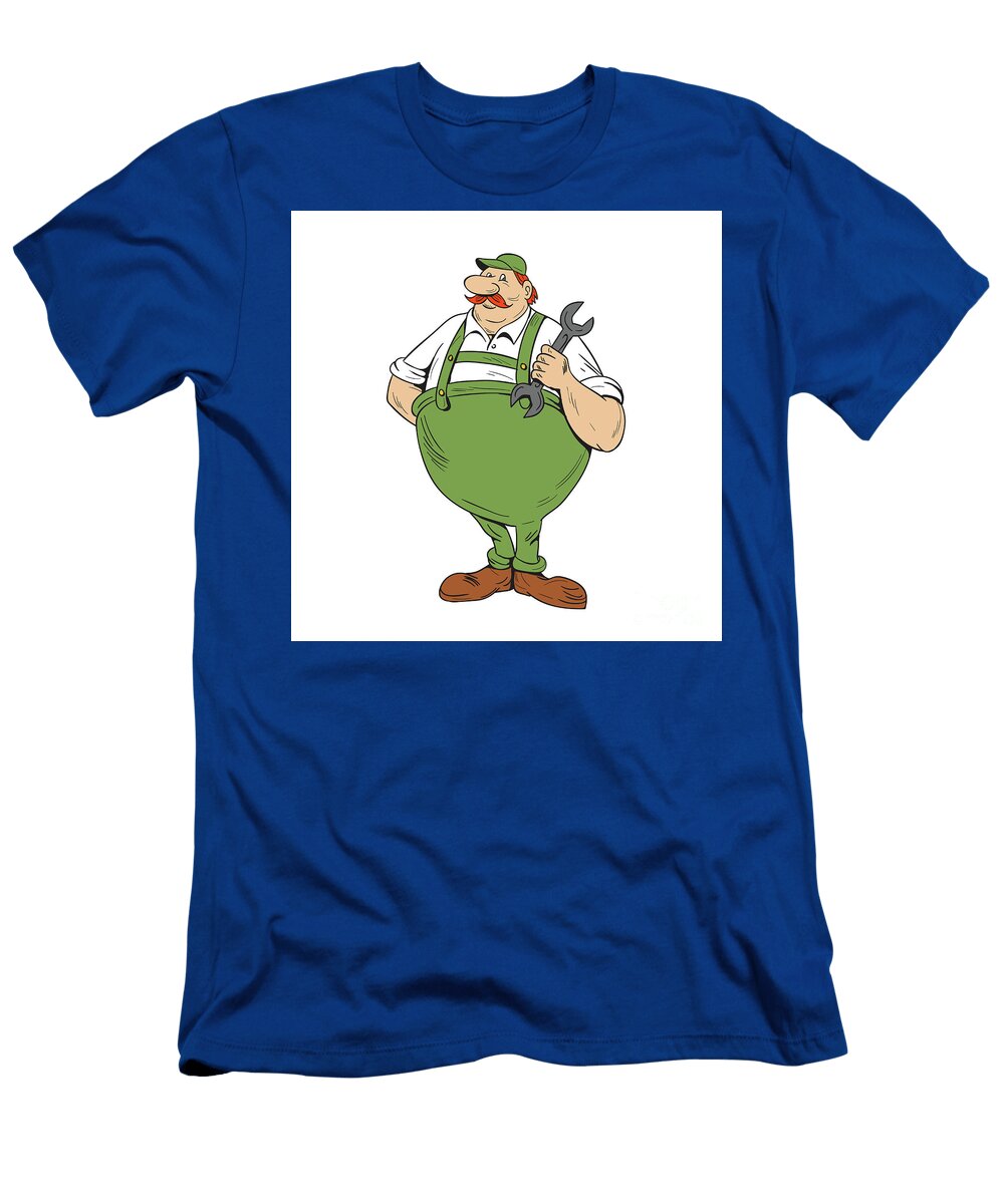 German Repairman Spanner Standing Cartoon Aloysius Patrimonio T-Shirt