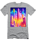 Get Lost in a Tetris Inspired World with Colorful City Art Artvizual T-Shirt