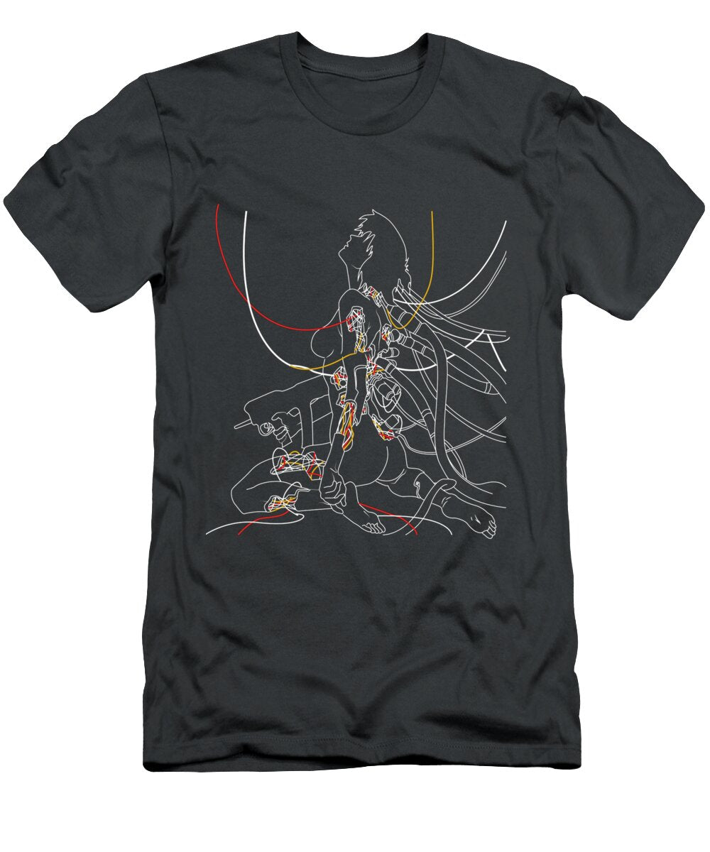 Ghost in the Shell White on Dark Cool Andre Lindblad T-Shirt