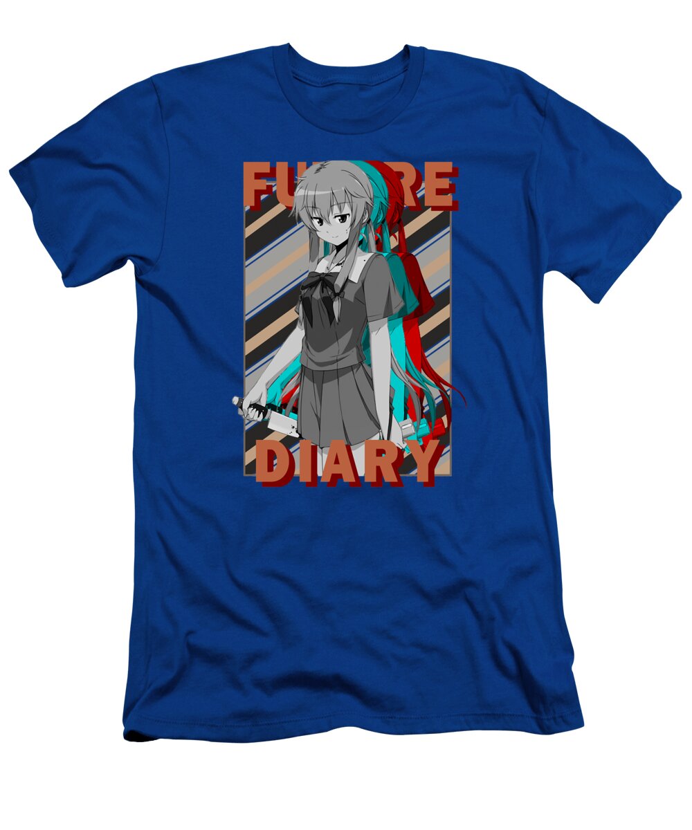 Gift Yuno Gasai Future Diary Mirai Nikki Monochrome Rgb Glitch Design Anime Douxie Grimo T-Shirt