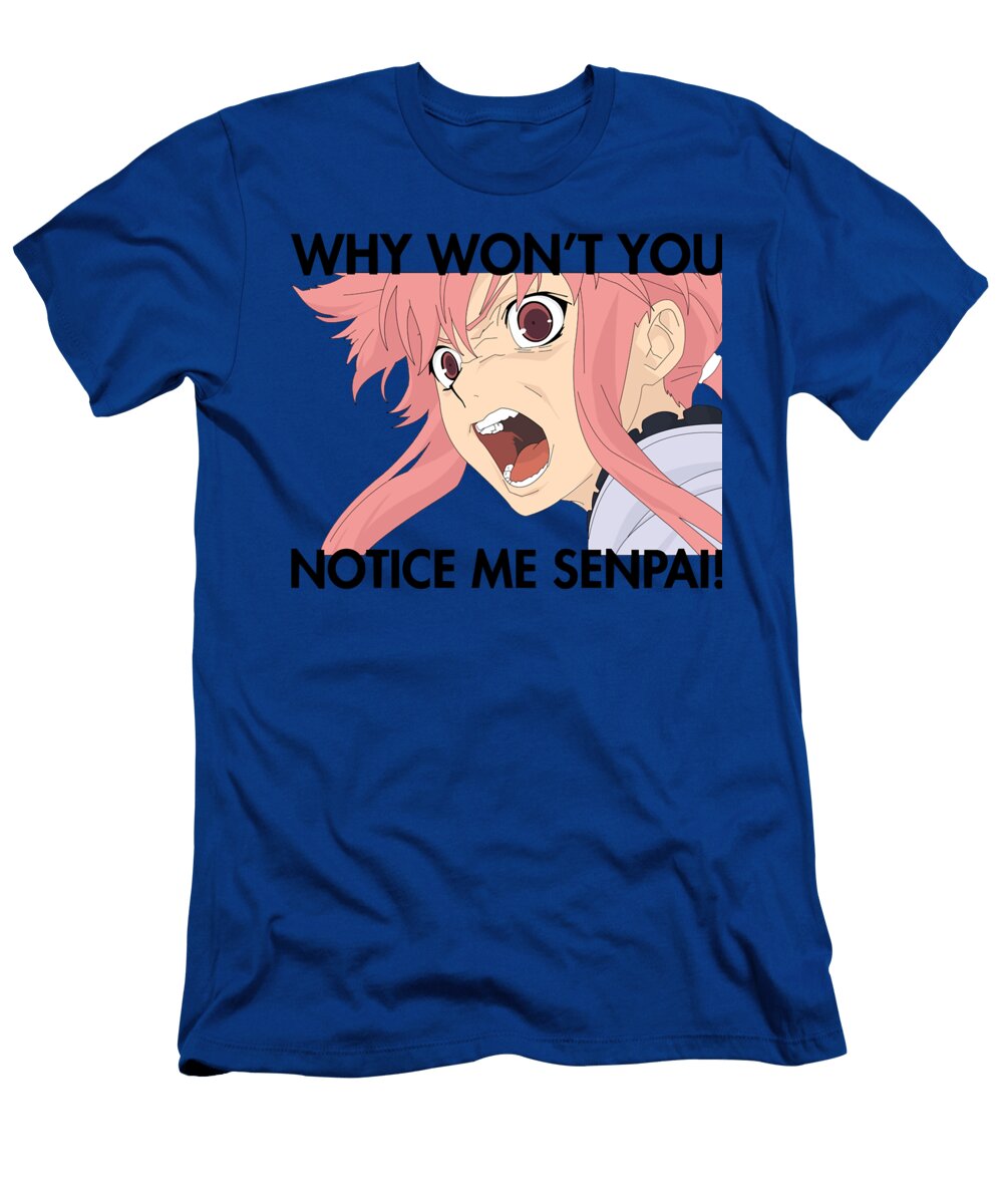 Gifts for Men Gasai Yuno Notice Me Senpai Douxie Grimo T-Shirt