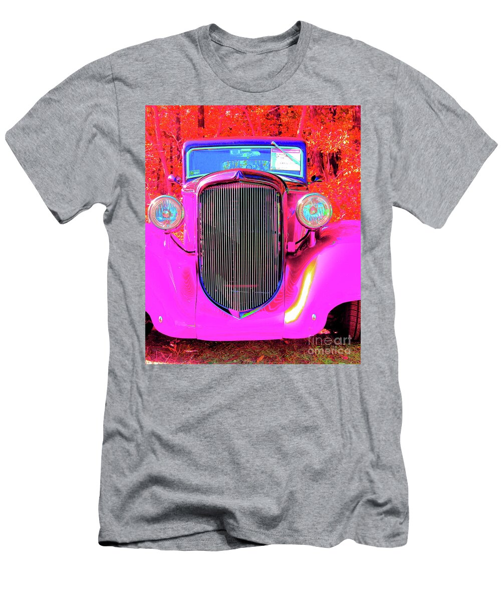Girl Power 1930s Plymouth Grille Pretty in Pink Abstract Brad Knorr T-Shirt