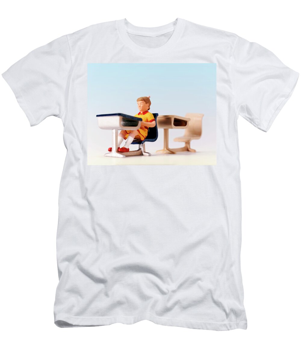 Girl Sitting At Desk Csa Images T-Shirt