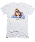 Girl Student Tired Sleeping Studying Desk School Learning Exhausted Books Homework Education Fatigue More Than Pictures T-Shirt