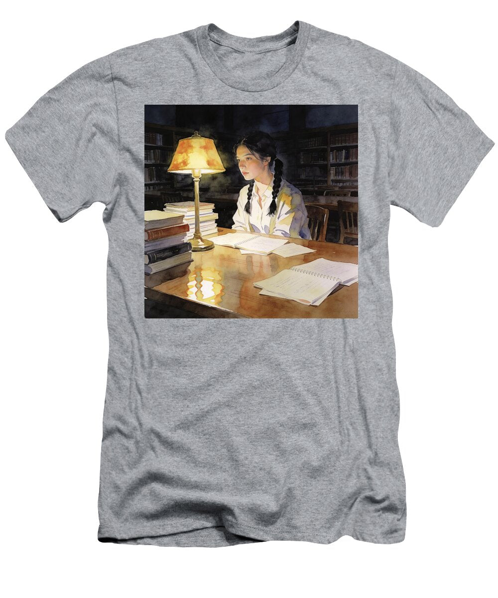 Girl Studying in Library Ego Crash T-Shirt