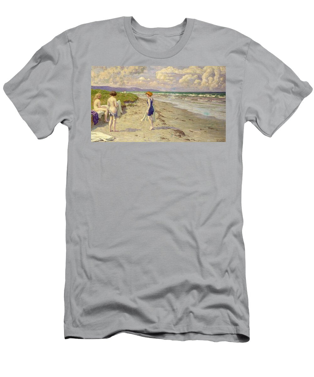 Girls Preparing to Bathe on the Beach Paul Fischer T-Shirt