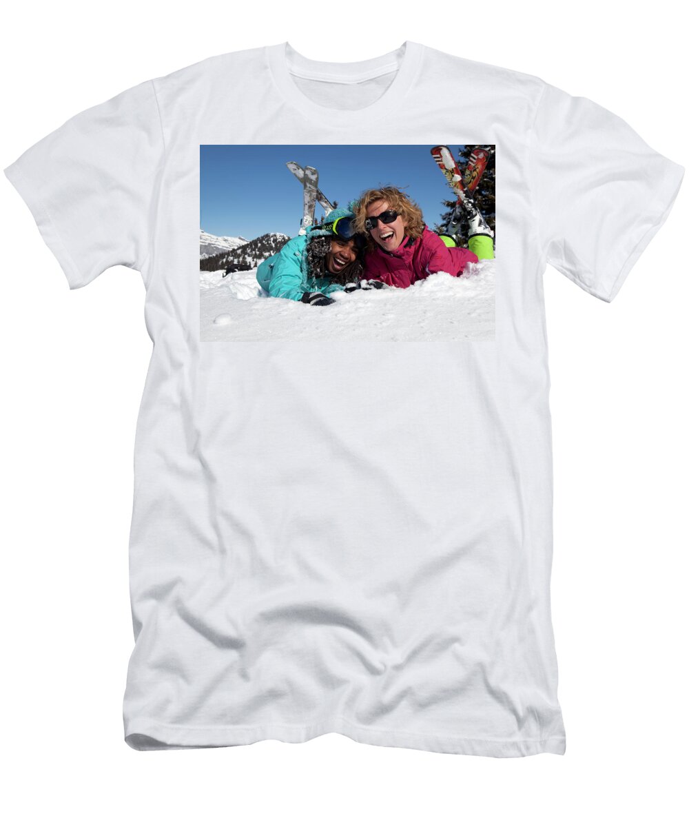 Girls Skiing in Les Houches Mario Colonel T-Shirt