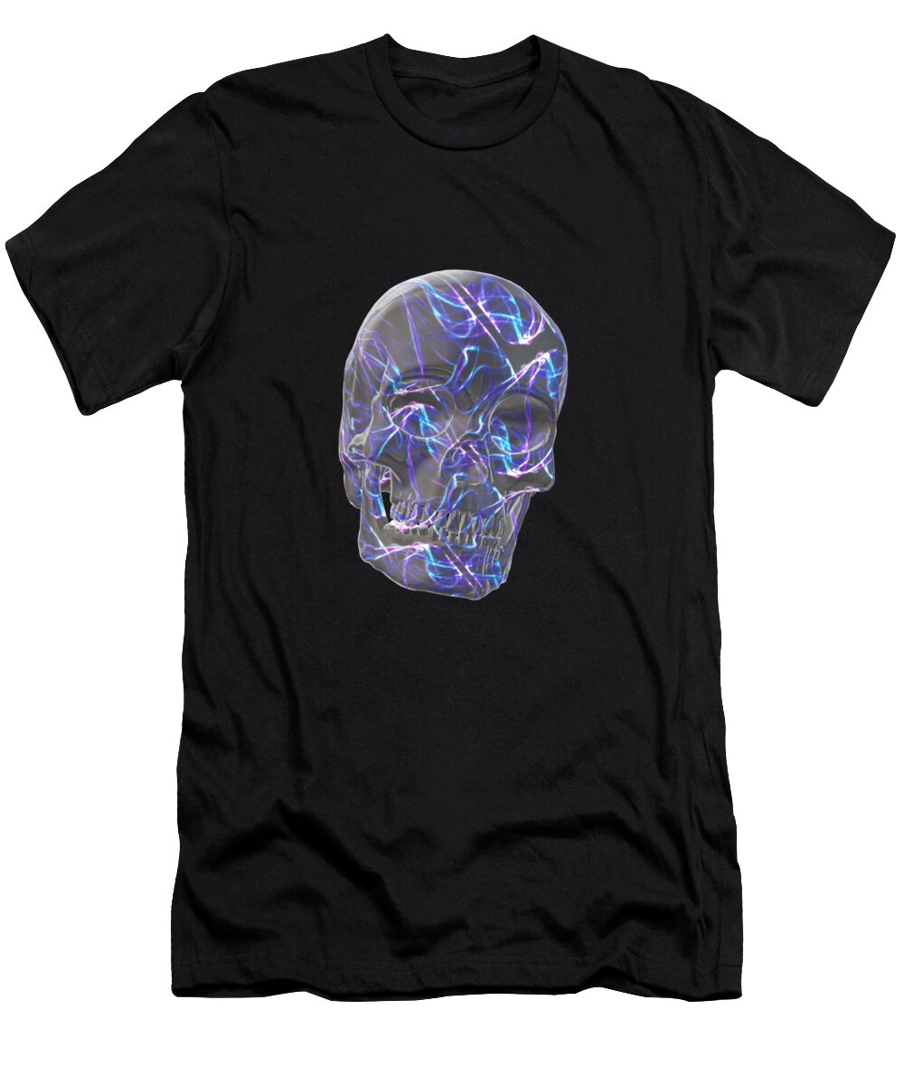 Glass Electric Skull Muirhead Gallery T-Shirt