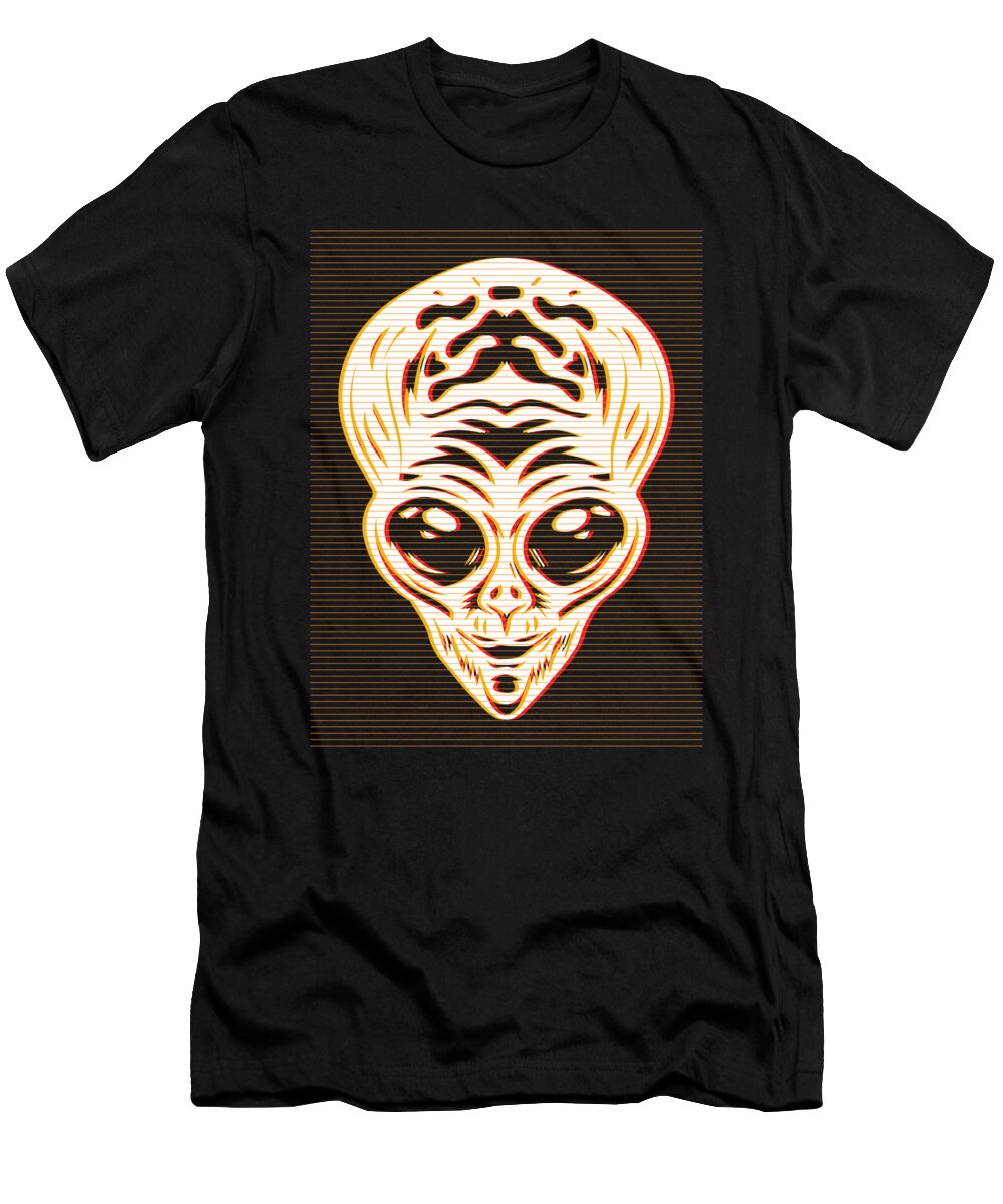 Glitch Alien Orange Shirtom T-Shirt