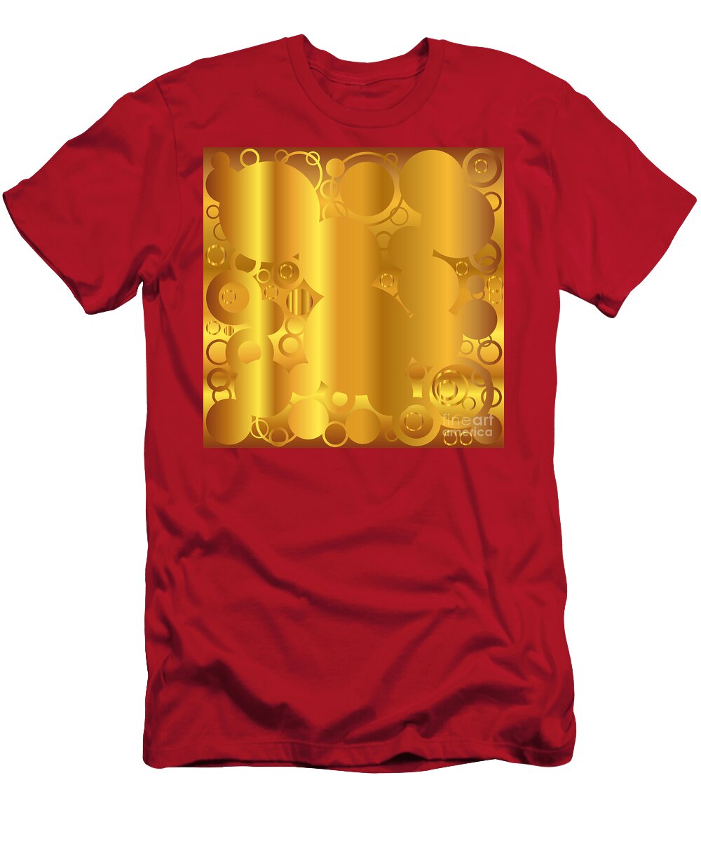 Gold Retro Circles Background Bigalbaloo Stock T-Shirt